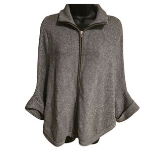 Massimo Dutti Heather Gray Women's Zip Poncho